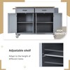 Mobile Kitchen Island Cart, Rolling Kitchen Island With 2 Drawers, 4 Doors Cabinet, Kitchen Island on Wheels for Hotel Kitchen Dinning Room - 4 of 4