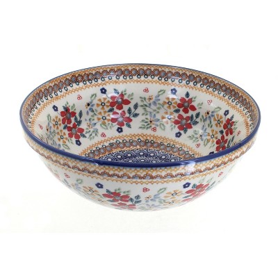 Blue Rose Polish Pottery M092 Manufaktura Large Serving Bowl