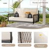 Two-Seater Woven Rope Outdoor Swing Sofa with Plush Cushions for Patio, Courtyard and Balcony - 4 of 4