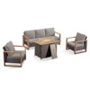 Buenhomino 4 Piece Patio Furniture Set 41in Fire Pit Table Outdoor Furniture Sets Patio Couch Outdoor Chairs 50000 BTU Propane Fire Pit - 2 of 4