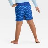 Toddler Boys' Wave Swim Board Shorts With Patch - Cat & Jack™ Dark Blue - 2 of 3