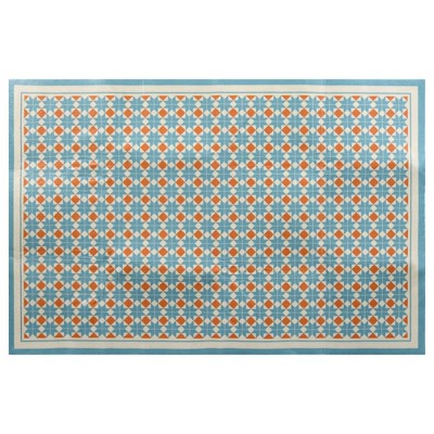 Non Skid Washable Kitchen Runner Rug Set Of 2 - 70 % Cotton Kitchen Floor  Mat[geometric-turquoise] : Target