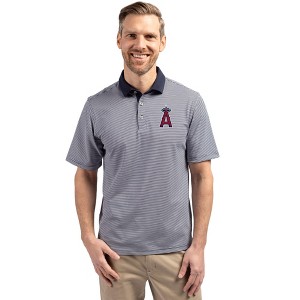 Los Angeles Angels Cutter & Buck Virtue Eco Pique Micro Stripe Recycled Mens Polo - 1 of 1