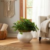 Modern Ceramic Flower Pot and Planter - Indoor and Outdoor Use - Earthy Decorative Accent for Room, Garden, Patio, or Entryway Decor - 7" White & Tan - 2 of 4