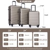 3 Piece Luggage Sets ABS Lightweight Suitcase with Two Hooks, Spinner Wheels, TSA Lock, (20/24/28) Black - 2 of 4