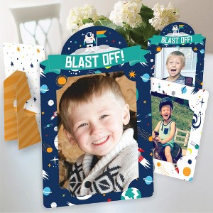 Big Dot of Happiness Blast Off to Outer Space - Rocket Ship Baby Shower or Birthday Party 4x6 Picture Display - Paper Photo Frames - Set of 12 - 1 of 4