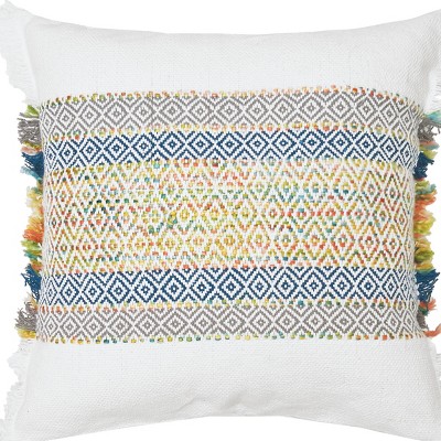 Ashley Multicolor Woven Stripe Cotton Throw Pillow