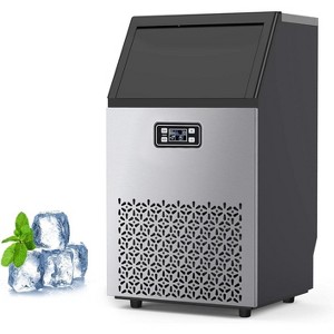 350Lbs/24H Commercial Ice Maker. Makes ice in 8-15 mins. Stainless steel build with SECOP compressor. ETL certified for bars, restaurants, cafes - 1 of 4