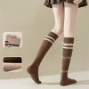 Anna-Kaci Women's 4-Pair Set Ribbed Knee-High Socks with Striped Detail Slim Fit Stretch Design for Casual Outfits - 3 of 4