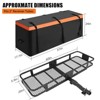 TruAIR 60"x20"x5.9" Hitch Mount Cargo Carrier - 200LB Capacity Foldable Basket with 15 Cu Ft Waterproof Bag for SUV/Truck (Black) - 3 of 4