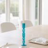 Glass Candle Holder for Taper and Pillar Candles - Centerpieces for Tables, Dining, Kitchen, or Coffee Decor - Elegant Lighting Accent - Blue - 2 of 4