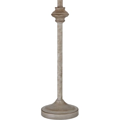 Beige Wood Buffet Table Lamps with Oatmeal Drum Shades, Set of 2