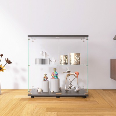 Vatros Glass Display Cabinet Curio Cabinets for Living Room