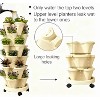Racxily 16-Piece 5Tier Stackable Vertical Garden Planters with Wheels¨CDurable Indoor/Outdoor Plastic Planters for Flowers,Veggies,Strawberries&Herbs - 2 of 4