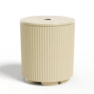 BENCMATE Umbrella Bases Portable Umbrella Base Stand with Table and Storage Space All Weather Umbrella Base for Patio, Beige, 14.8"*14.8"*16.7 - 1 of 4
