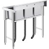 Freestanding Stainless Steel Kitchen Utility Sink 39.4"x19.7"x33.5" Single Bowl with Hot & Cold 360° Swivel Faucet – Durable Rust Resistant - 4 of 4