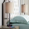 360 Lighting Trotter Modern Table Lamps 23 3/4" High Set of 2 Oiled Bronze with USB and AC Power Outlet in Base Burlap Shade for Living Room Home Desk - 2 of 4