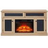 VYNXARIA Embossed Pattern TV Stand with 23" fireplace insert,, TV and Media Console with Open and Closed Storage Space and sliding door,LIGHT OAK - 3 of 4