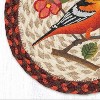 Earth Rugs Hand Stenciled Oriole Bird Jute Trivet Round 10 Inch Rustic Table Protector - 2 of 3