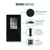 36 x 80 Fiberglass Entry Door with Brickmould, 6-9/16 in. Vinyl Frame,9 Lite Frosted Glass - Front Door for Home's Front Entrance - 3 of 4