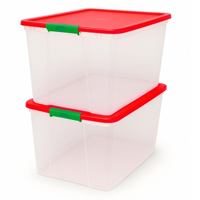 Homz Secure Latch Large Clear Stackable Storage Container w/ Lid