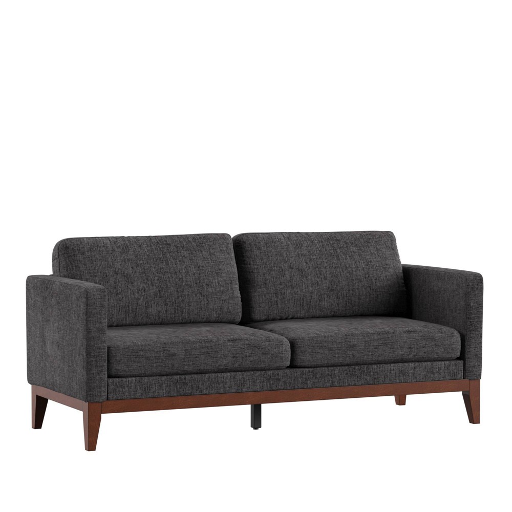 Photos - Sofa Clyde Linen Upholstered  Charcoal Gray - Inspire Q