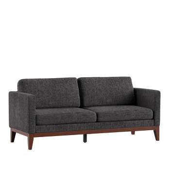 Clyde Linen Upholstered Sofa Charcoal Gray - Inspire Q