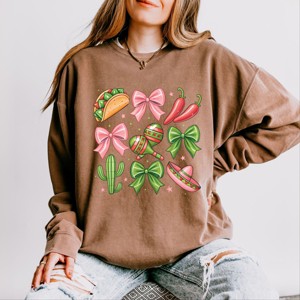 Simply Sage Market Fiesta Coquette Collage Lightweight Garment Dyed Sweatshirt - 1 of 4