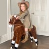 VisioGear Kids Ride-on Walking Horse with Easy Rolling Wheels, Soft Huggable Body for Kids 5-16 Years, Brown, 33.8"*11.5"*35.5" - 4 of 4