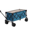 INFURNIC Wheelbarrows And Lawn Carts Heavy Duty Folding Utility Yard Cart, Beach Wagon Lawn Cart With Big Wheels, Blue, 20.87"*42.91"*32.68" - 4 of 4