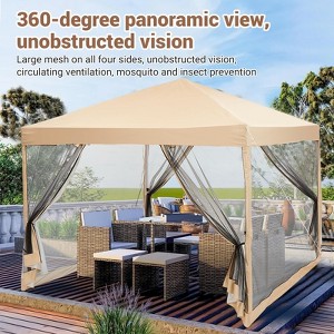 10x10ft Instant Pop-Up Canopy Tent – Waterproof with Sidewalls & Wheeled Bag for Beach, Parties, Outdoor (White) - 1 of 4