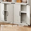 5 Tier Book case with Cabinet, 68.7" Tall Wooden 5 Shelf Bookcase, Farmhouse Book Shelf with Storage Doors, for Home Office, Living Room, Bed Room - 3 of 4