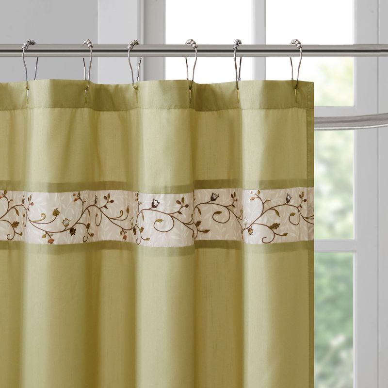 Monroe Embroidered Floral Shower Curtain, 4 of 6
