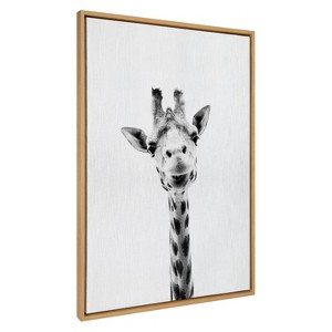 Kate & Laurel All Things Decor 31.5"x41.5" Sylvie Giraffe Framed Wall Art by Simon Te of Tai Prints Animal Portrait Wall Decor Art - 1 of 4