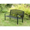 Steel Garden Park Bench Cast Iron Frame Patio Lawn Yard Decor, Black Seating Bench for Yard, Patio, Garden, Balcony, and Deck - 3 of 4