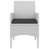 vidaXL Patio Dining Set Outdoor Table and Chair Set Poly Rattan and Glass - White 31.5" Table Length 4 Items - 4 of 4