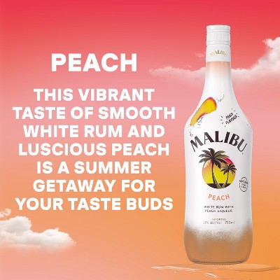 Malibu Peach Flavored White Rum - 750ml Bottle