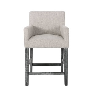 Christopher Knight Home 26" Armga Upholstered Counter Height Barstool Light Gray/Gray - 1 of 4