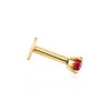 Pure Collection by Ross-Simons 0.20 Carat Ruby Single Flat-Back Stud Earring in 14kt Yellow Gold - 3 of 4