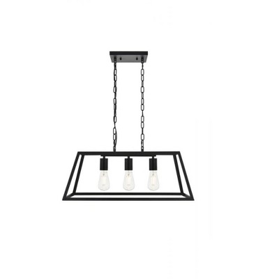 Elegant Lighting Resolute 3 light black Pendant