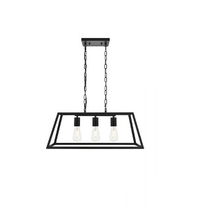 Elegant Lighting Resolute 3 light black Pendant - 1 of 4