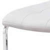 Polyurethane Escondido Side Chair (Set of 2) with Quilted Mid-Century Modern Design, C-Shaped Chrome Base, Levelers - 3 of 4