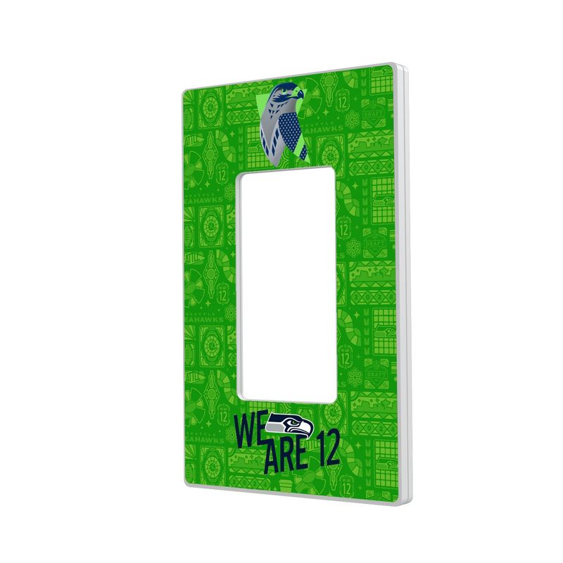 Keyscaper Seattle Seahawks 2024 Illustrated Limited Edition Hidden-Screw Light Switch Plate, 1 of 2