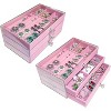3-Drawer Acrylic Jewelry Organizer with Velvet Lining, Stackable Display Storage Case for Earrings & Necklaces, Pink - 3 of 4