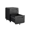 Gulches 3-Drawer Mobile Under Desk File Cabinet - Black Lockable Steel Cabinet for Legal/Letter/A4, 5-Wheel Anti-Tilting (330lbs Load) - 4 of 4