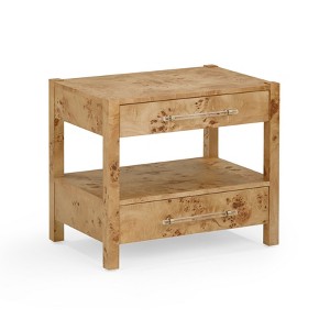 TOV Furniture Brandyss Burl Nightstand Honey 26"W x 17"D x 22.3"H - 1 of 4