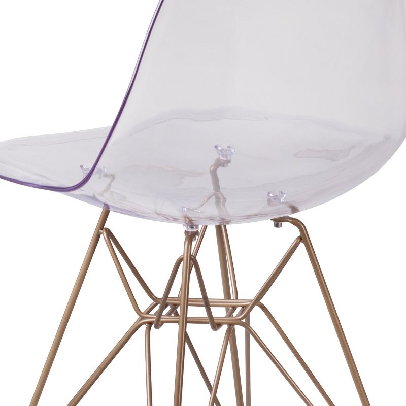 Flash Furniture Elon Series Ghost Chair with Gold Metal Base, 6 of 14