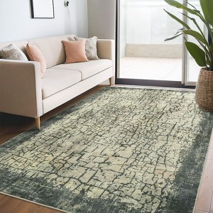 10x13 Large Machine Washable Area Rug with Non Slip Backing Abstract Stain Resistant Rug for Living Room Bedroom Playroom Dining Room Office - 1 of 4