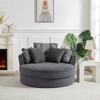 GlasFlength Sectional Sofas,Elegant Circular Design Sofa, Enhanced with Patterned Accent Pillows,Black,51.5"*40.5"*33" - 2 of 4