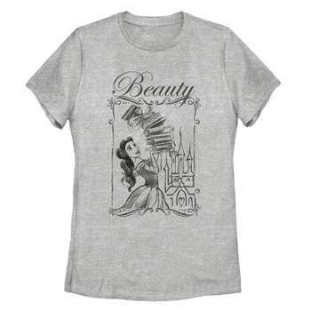 Women's Beauty and the Beast Belle Book Tower T-Shirt